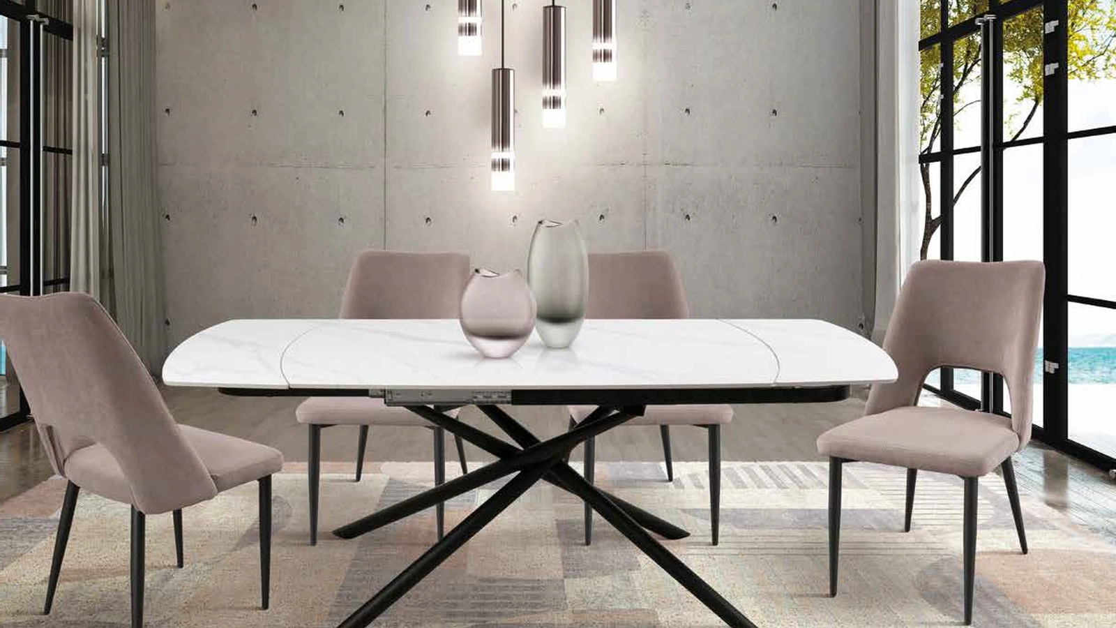 Tavolo allungabile con top in ceramica Easy 2|4 IC360 di Imba Srl