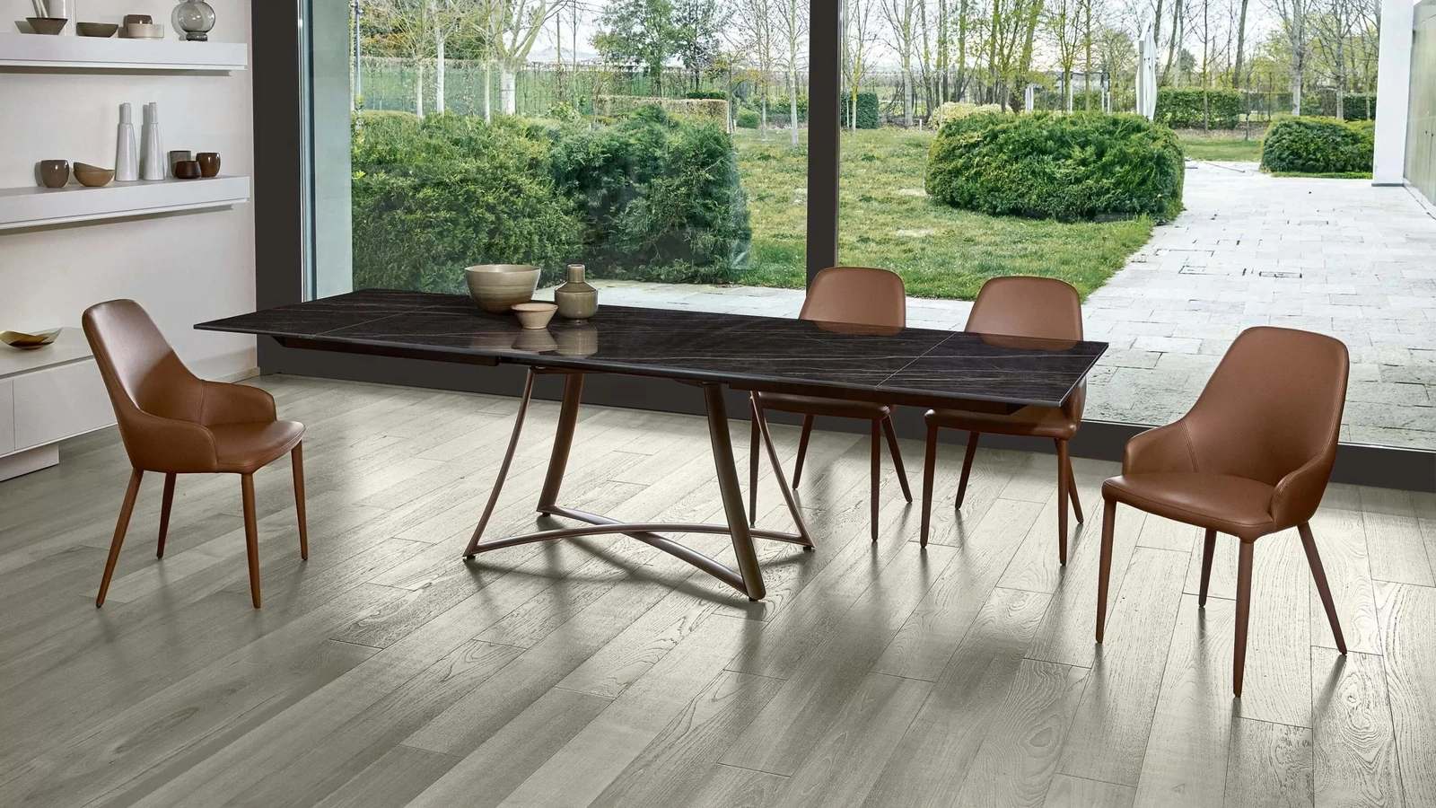 Tavolo allungabile Big Bang in ceramica supermarmo di Ingenia