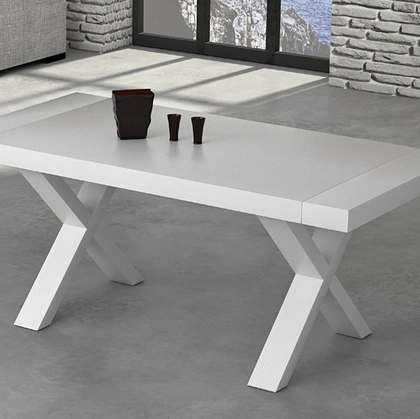 Tavolo allungabile Urban Style SD112 in nobilitato Bianco frassinato di Imba Srl