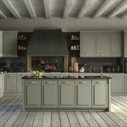 Cucina Classica angolare con isola Le Viole Camilla di Le Fablier