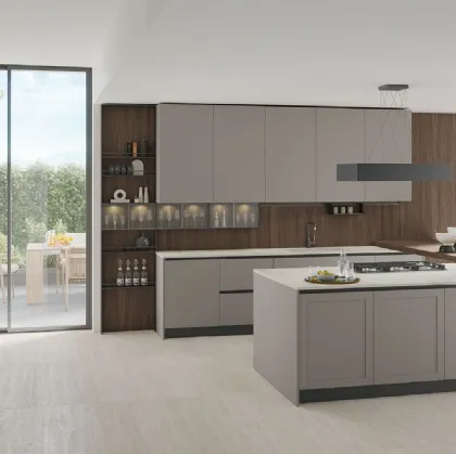 Infinity 3 Rovere Liquirizia, Grigio Fumo, top Dekton Entzo. 