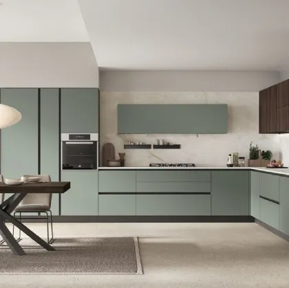 Infinity 07 Rovere Cumino, Verde Pistacchio, top Neolith Everest