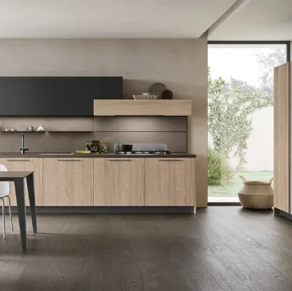 Infiinty 09 Rovere Spiga, Nero, top laminato Malta Ombra