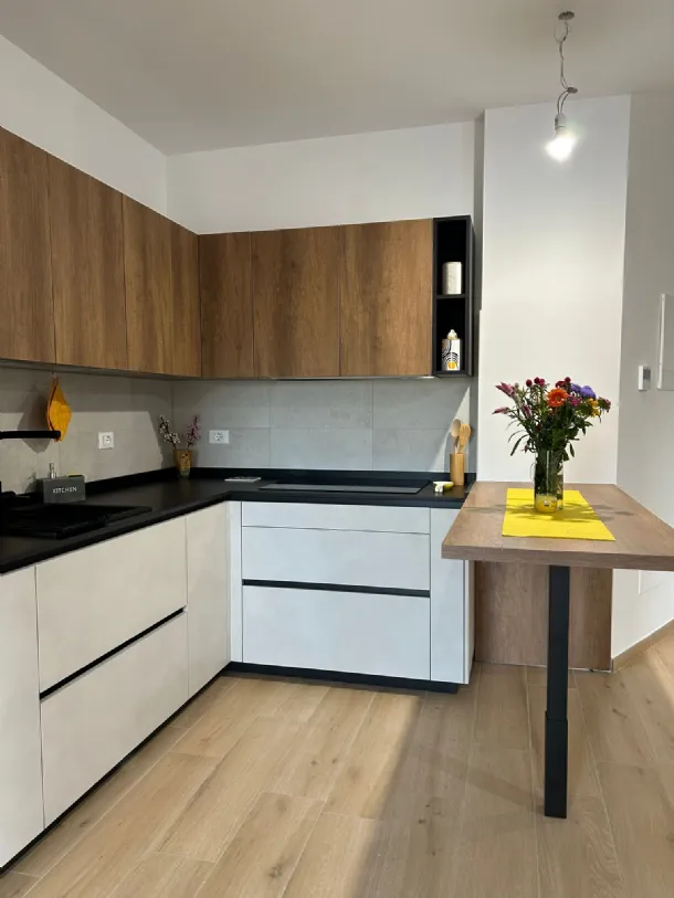  Cucina Stosa Infinity materico calce rovere nodato