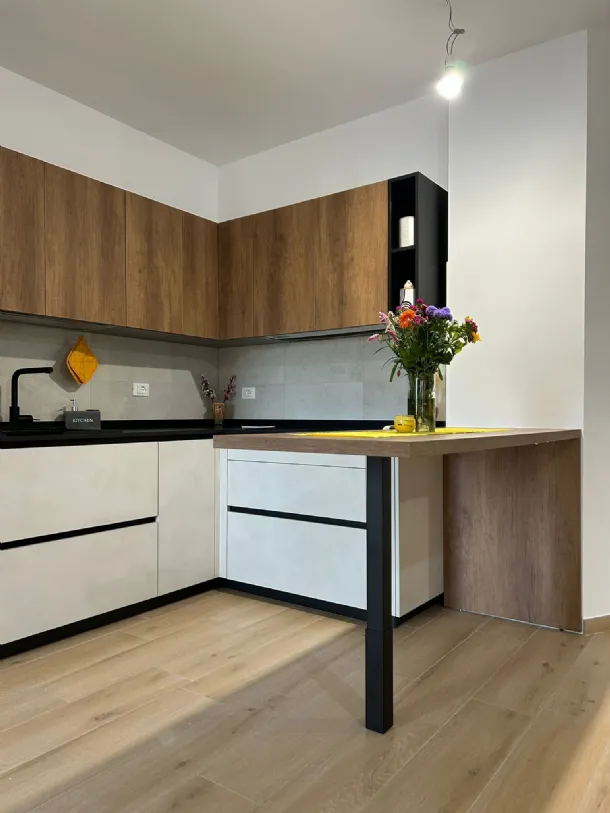   Cucina Stosa Infinity materico calce rovere nodato