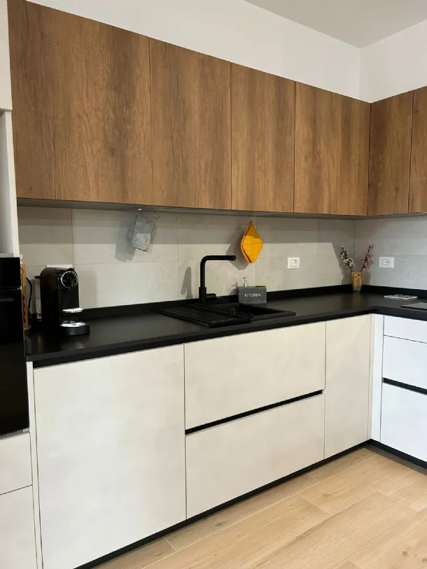  Cucina Stosa Infinity materico calce rovere nodato