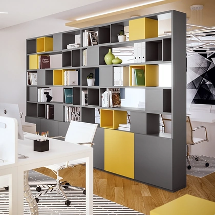 Mobile Ufficio Libreria bifacciale OF50 in laccato opaco di Giessegi