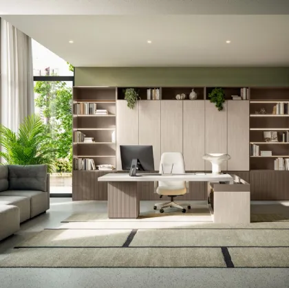 Scrivania Direzionale e libreria OF115 di Giessegi