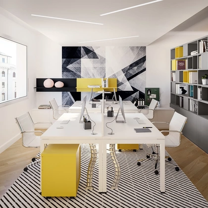 Scrivania Operativa OF50 in Bianco nobilitato di Giessegi