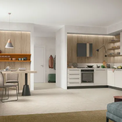  Young 07 Rovere Spiga, Ambra, Steppa, Pietra Ghiaia, top HPL Torano